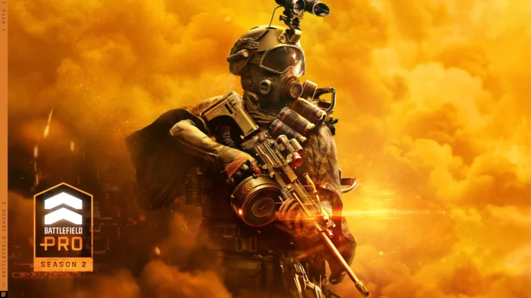 Battlefield 6 Season 2 key art featuring a soldier in a gas mask (Battlefield Pro Season 2)
