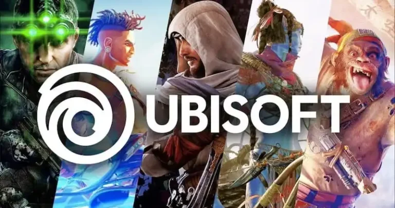 Ubisoft cancels 6 games - Ubisoft logo over a collage of Ubisoft game characters