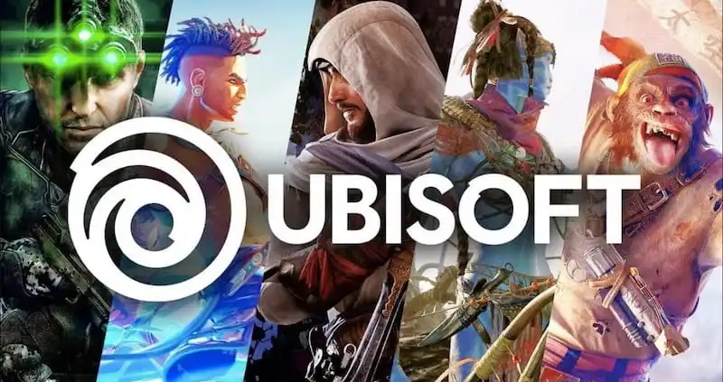 Ubisoft cancels 6 games - Ubisoft logo over a collage of Ubisoft game characters